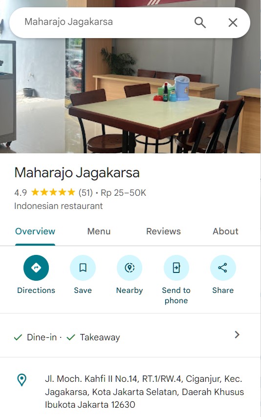 Review Google Maharajo - Rating 4.9 Bintang